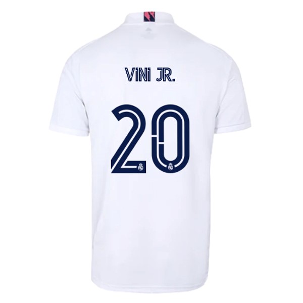 Trikot Real Madrid Heim NO.20 Vini Jr. 2020-21 Weiß Fussballtrikots Günstig